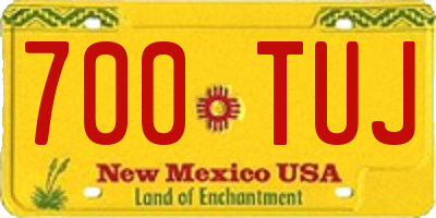 NM license plate 700TUJ