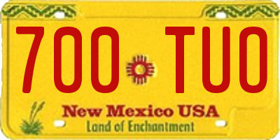 NM license plate 700TUO