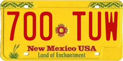 NM license plate 700TUW
