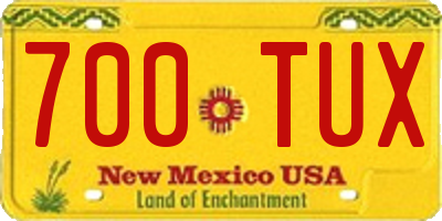 NM license plate 700TUX