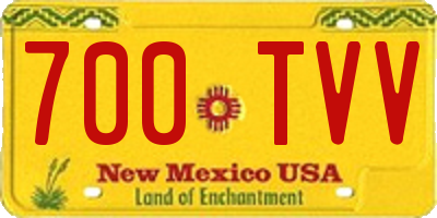 NM license plate 700TVV