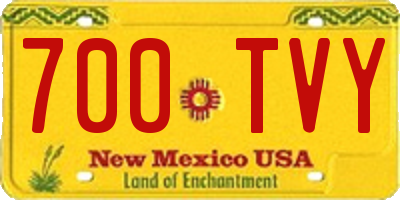NM license plate 700TVY