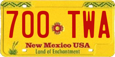 NM license plate 700TWA