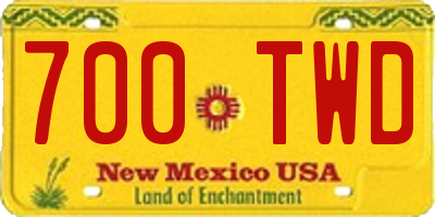 NM license plate 700TWD