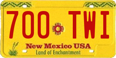 NM license plate 700TWI