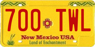 NM license plate 700TWL