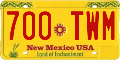 NM license plate 700TWM