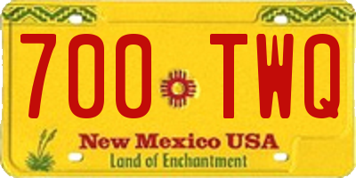 NM license plate 700TWQ