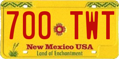 NM license plate 700TWT