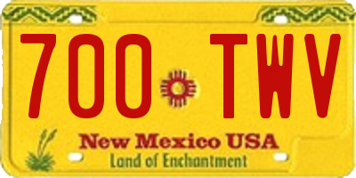 NM license plate 700TWV
