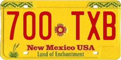 NM license plate 700TXB