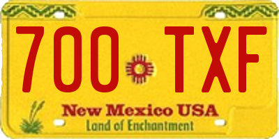NM license plate 700TXF