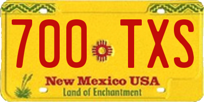 NM license plate 700TXS