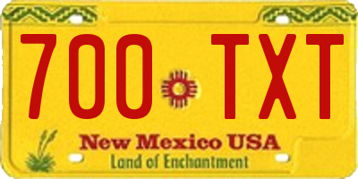 NM license plate 700TXT