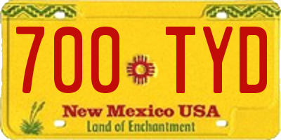 NM license plate 700TYD