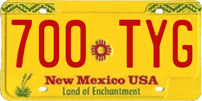 NM license plate 700TYG