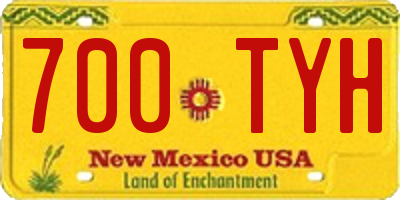 NM license plate 700TYH