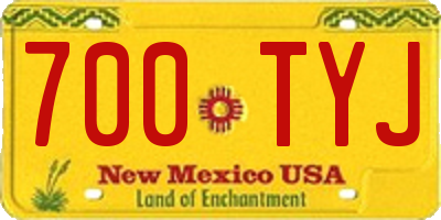 NM license plate 700TYJ