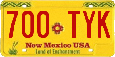 NM license plate 700TYK