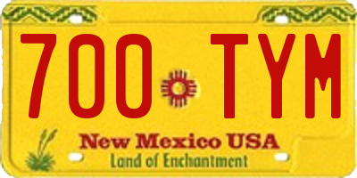NM license plate 700TYM