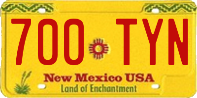 NM license plate 700TYN