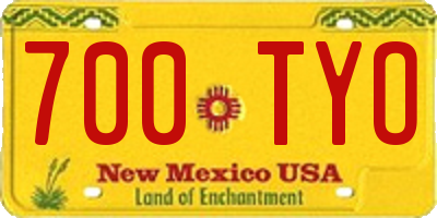 NM license plate 700TYO