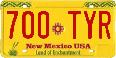 NM license plate 700TYR
