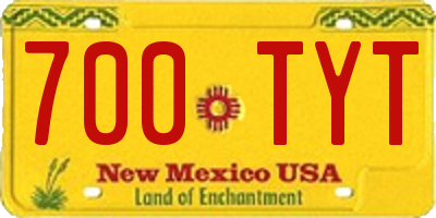 NM license plate 700TYT
