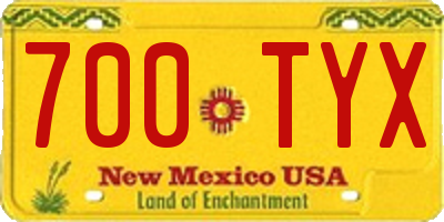 NM license plate 700TYX