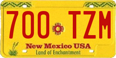 NM license plate 700TZM