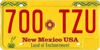 NM license plate 700TZU