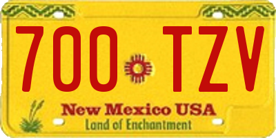 NM license plate 700TZV