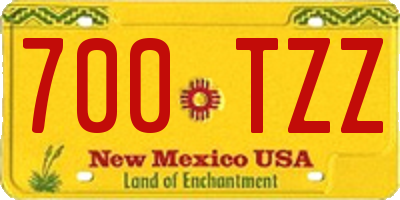 NM license plate 700TZZ