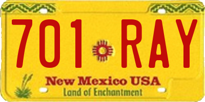 NM license plate 701RAY