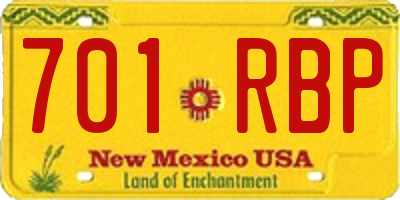 NM license plate 701RBP