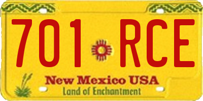 NM license plate 701RCE