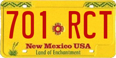 NM license plate 701RCT