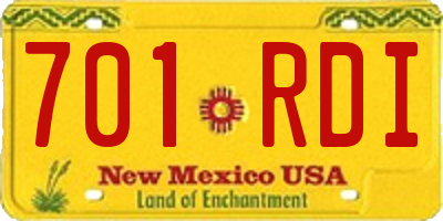 NM license plate 701RDI