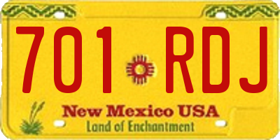 NM license plate 701RDJ