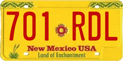 NM license plate 701RDL