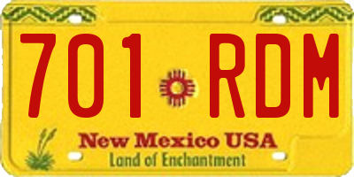 NM license plate 701RDM
