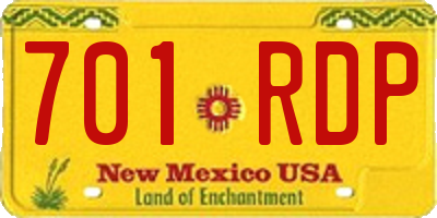 NM license plate 701RDP