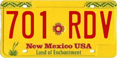 NM license plate 701RDV