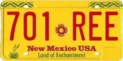 NM license plate 701REE