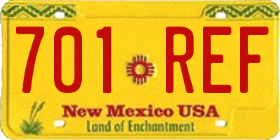 NM license plate 701REF