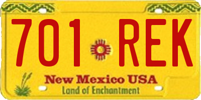 NM license plate 701REK