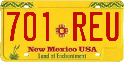 NM license plate 701REU