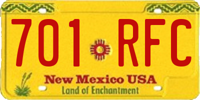 NM license plate 701RFC