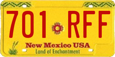 NM license plate 701RFF