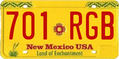 NM license plate 701RGB
